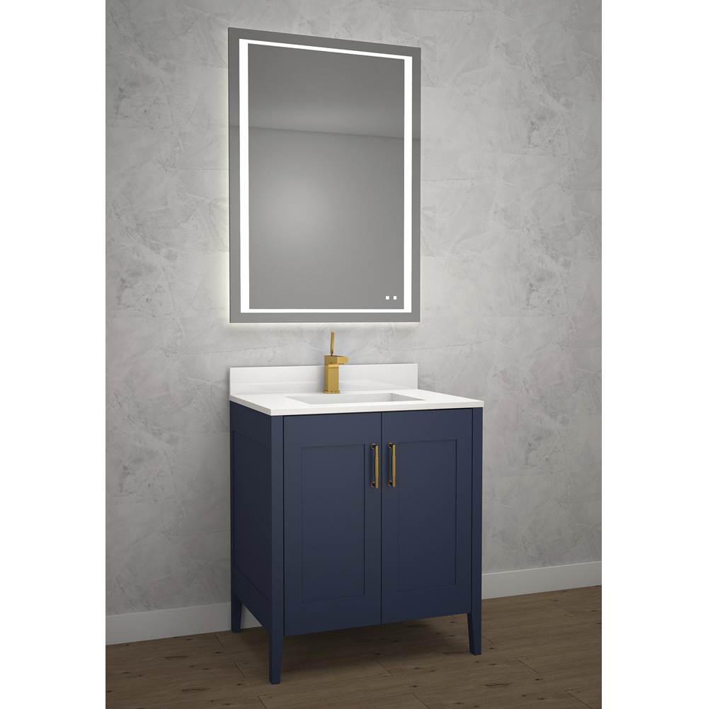 Madeli Encore 30''. Sapphire, Free Standing Cabinet, Brushed Nickel Handles (X2), 29-5/8''X 22''X 34''