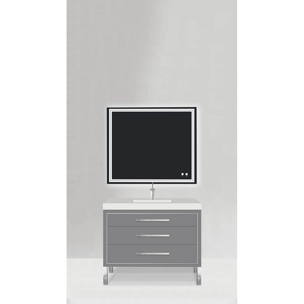 Madeli Estate 48''. Studio Grey, Free Standing Cabinet.1-Bowl, Polished Chrome , Handles(X3)/C-Base(X1)/Inlay, 47-5/8''X 22''X33-1/2''