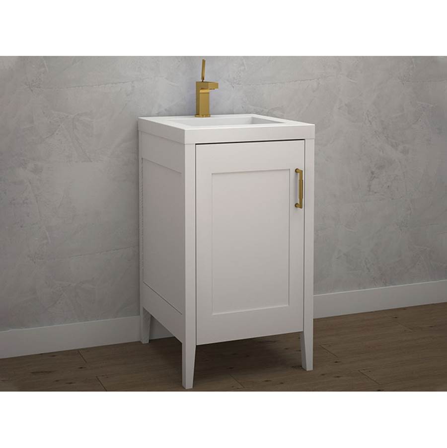 Madeli Encore 20''. White Free Standing Cabinet Brushed Nickel Handles (X1) 19-5/8''X 22''X 34''
