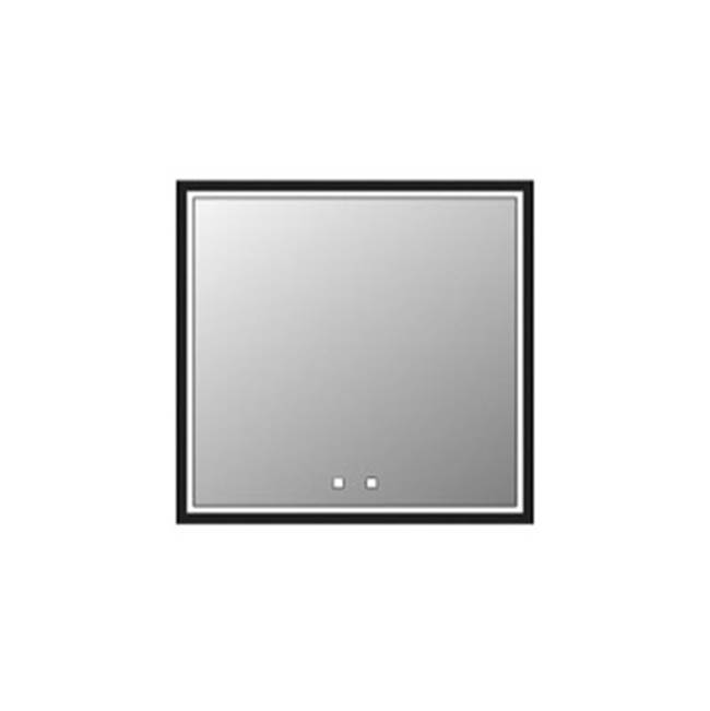 Madeli Illusion Lighted Mirrored Cabinet , 30X30''-Left Hinged-Recessed Mount, Matte Black Frame-Lumen Touch+, Dimmer-Defogger-2700/4000 Kelvin
