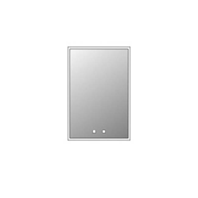 Madeli Vanguard Lighted Mirrored Cabinet , 19X29''-Right Hinged-Surface Mount, Matte Black Side Kit - Lumen Touch+, Dimmer-Defogger-2700/4000 Kelvin