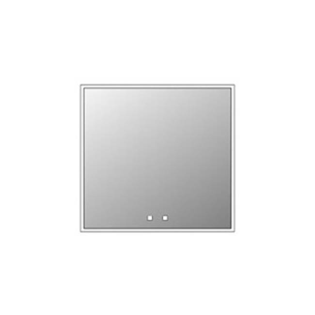 Madeli Vanguard Lighted Mirrored Cabinet , 29X29''-Left Hinged-Surface Mount, Matte Black Side Kit - Lumen Touch+, Dimmer-Defogger-2700/4000 Kelvin