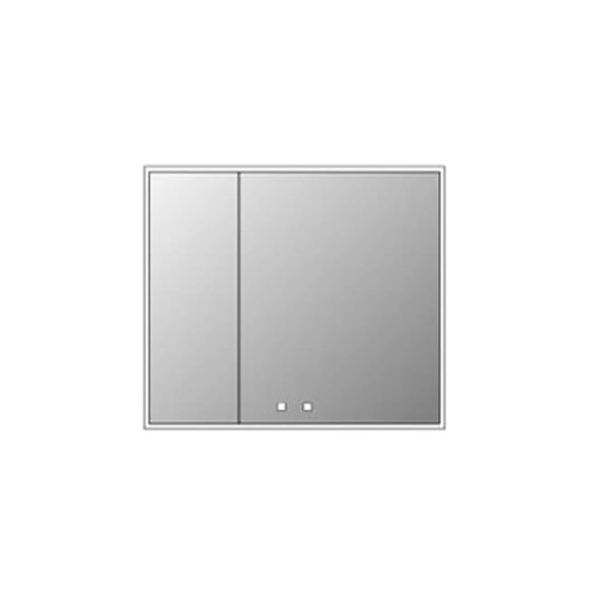 Madeli Vanguard Lighted Mirrored Cabinet , 35''X 35''-12L/24R-Surface Mount, Matte Black Side Kit - Lumen Touch+, Dimmer-Defogger-2700/4000 Kelvin