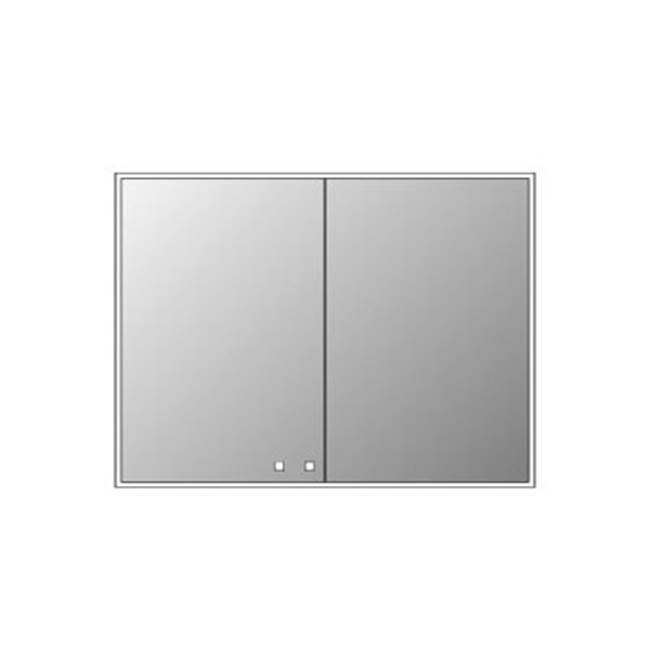 Madeli Vanguard Lighted Mirrored Cabinet , 47''X 35''-24L/24R - Surface Mount, Matte Black Side Kit - Lumen Touch+, Dimmer-Defogger-2700/4000 Kelvin