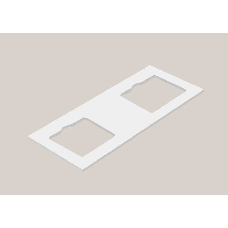 Madeli Urban-22 60''W Solid Surface , Slab With Cut-Out. Matte White, 2-Holes, 60''X 22''X 3/4''