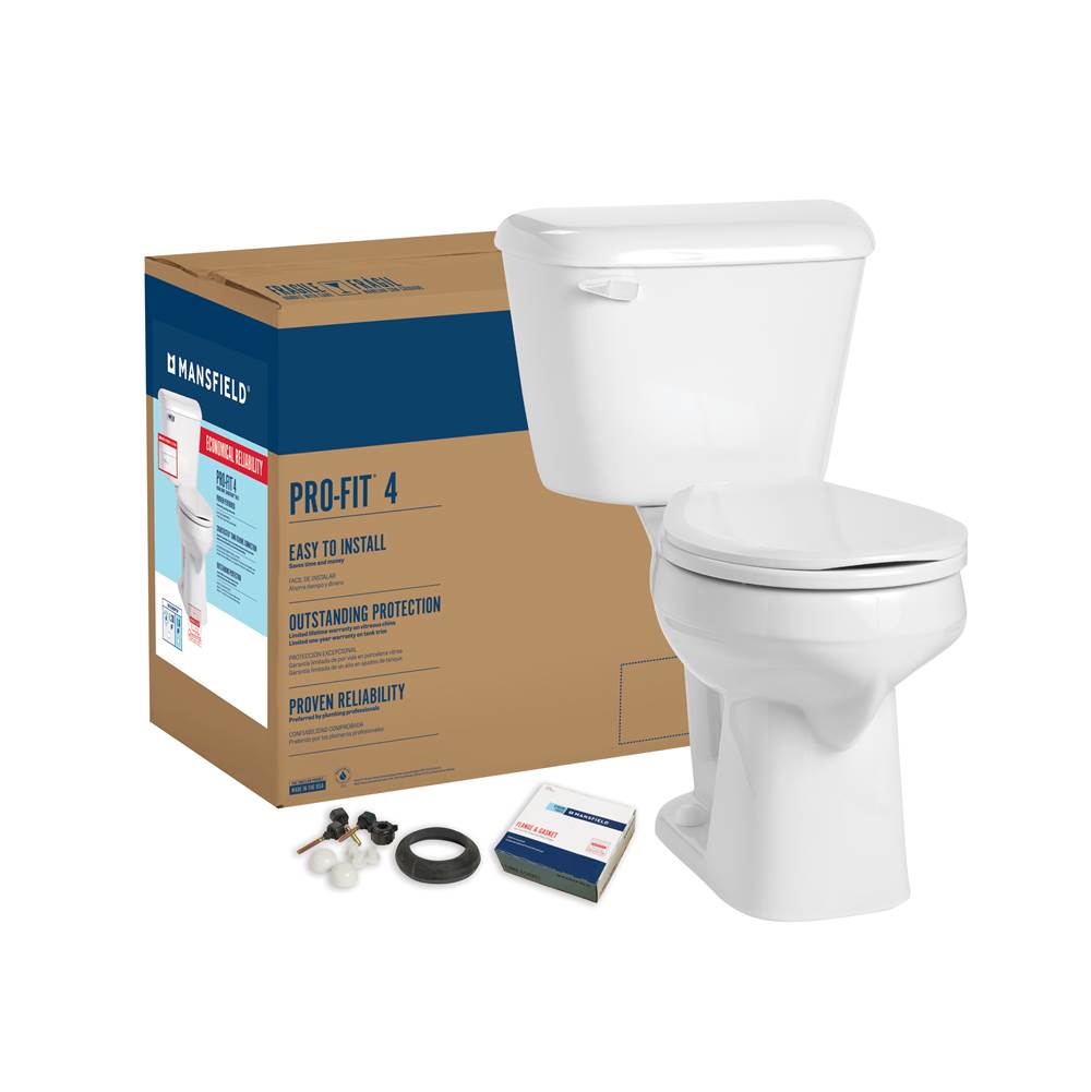 Mansfield Plumbing Pro-Fit 4 1.28 Round SmartHeight Complete Toilet Kit