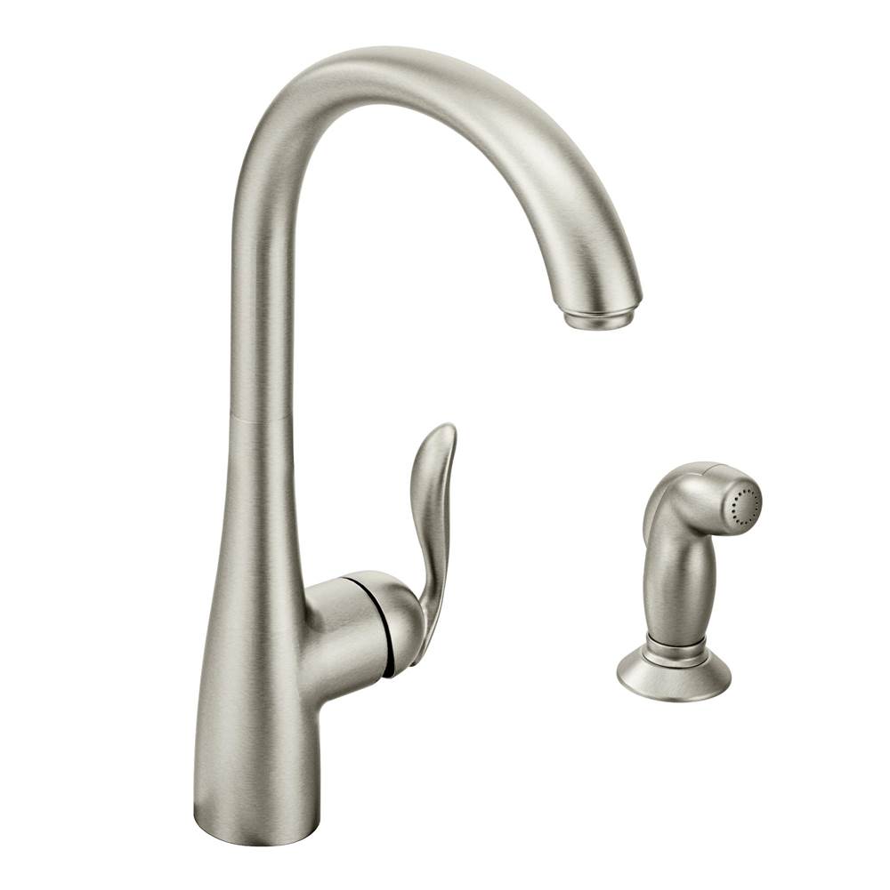 Moen Arbor One-Handle High Arc Kitchen Faucet with Side Spray, Spot Resistant Stainless