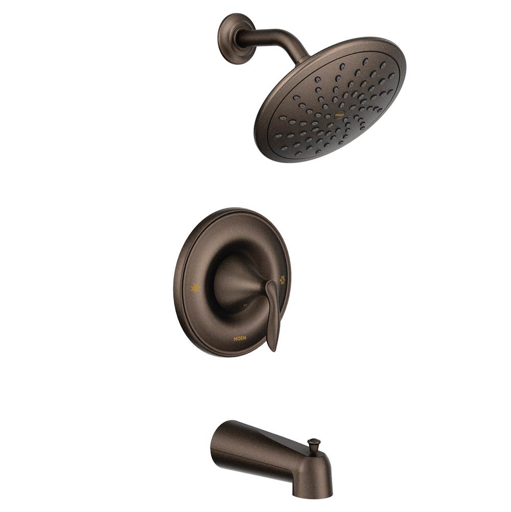 Moen Eva Posi-Temp Rain Shower Single-Handle Tub and Shower Faucet Trim Kit in Oil Rubbed Bronze (Valve Sold Separately)