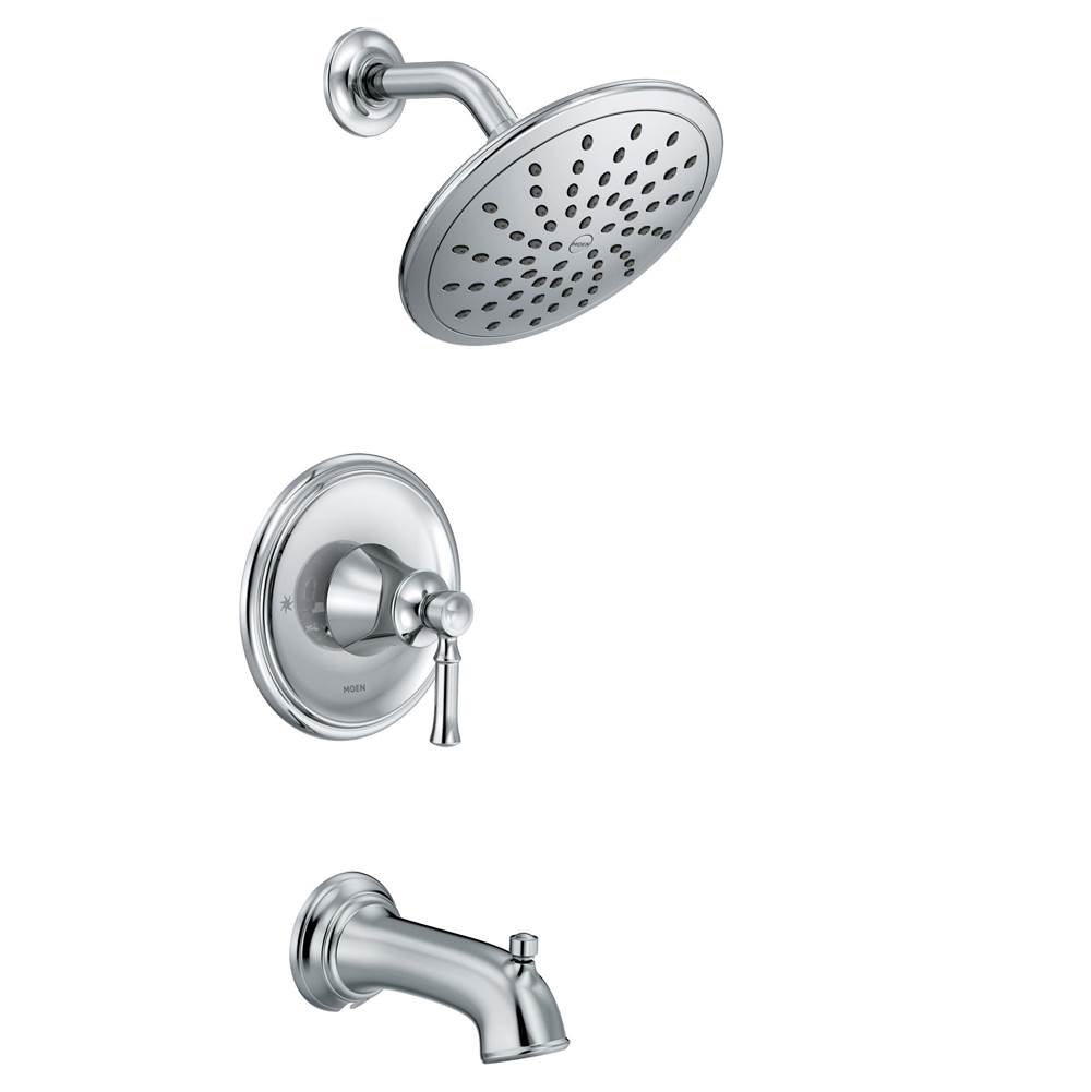 Moen Dartmoor Posi-Temp Rain Shower Single-Handle Tub and Shower Faucet Trim Kit in Chrome (Valve Sold Separately)