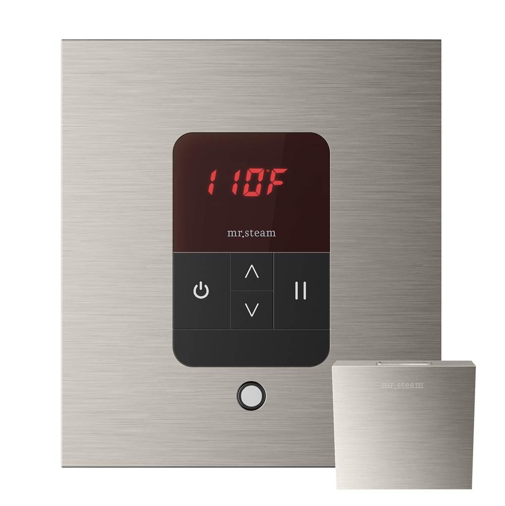 Mr. Steam iTempo Steam Shower Control and Aroma Designer SteamHead in Square Brushed Nickel
