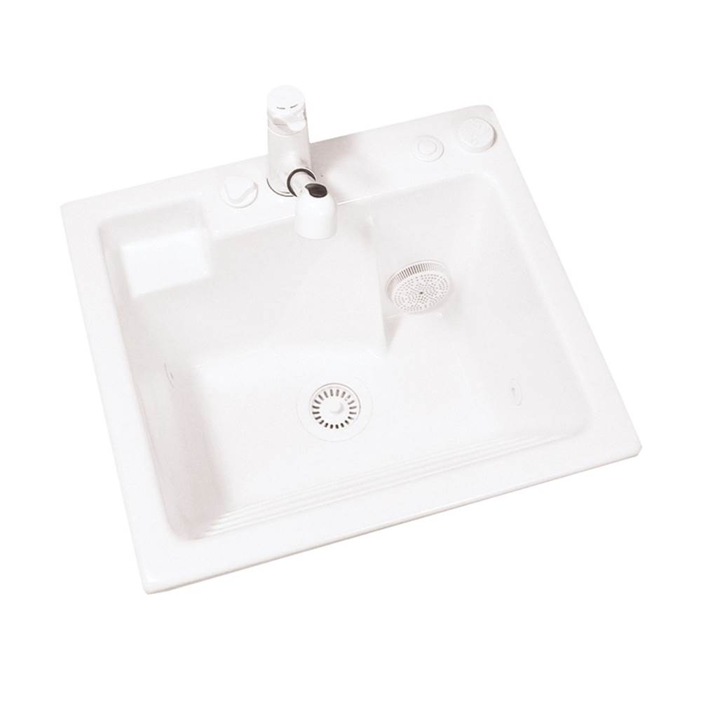 MTI Baths BISCUIT JENTLE JET LAUNDRY SINK WITH WASHBOARD FRONT