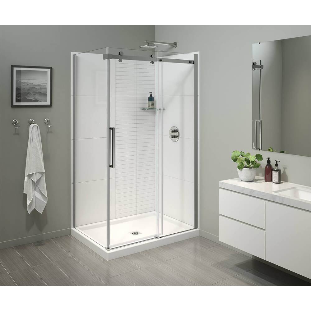 Maax Halo Pro 48 x 32 x 78 3/4 in Sliding Shower Door for Corner Installation with Clear glass in Chrome