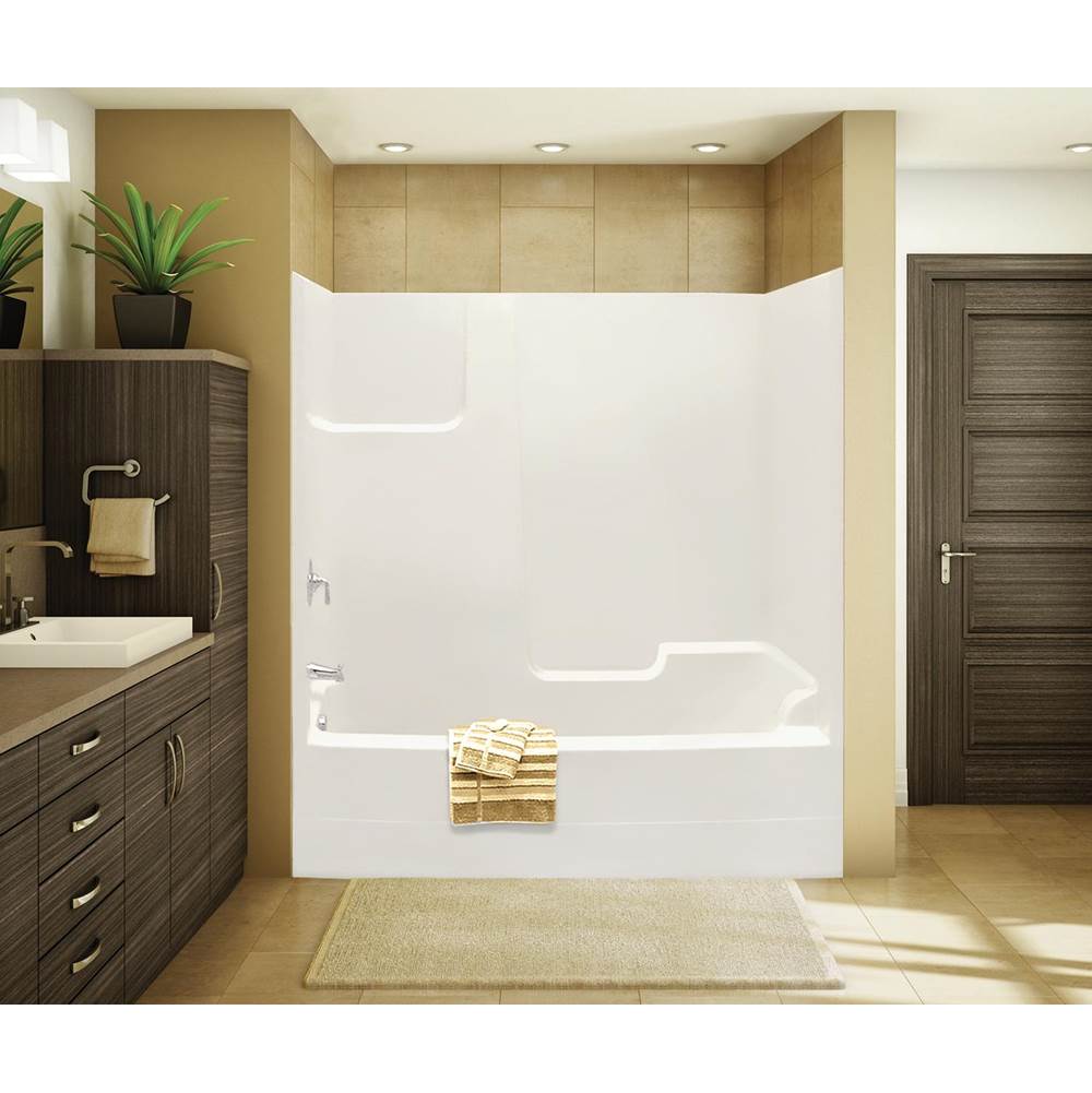 Maax TSEA72 72 x 36 AcrylX Alcove Right-Hand Drain One-Piece Tub Shower in White