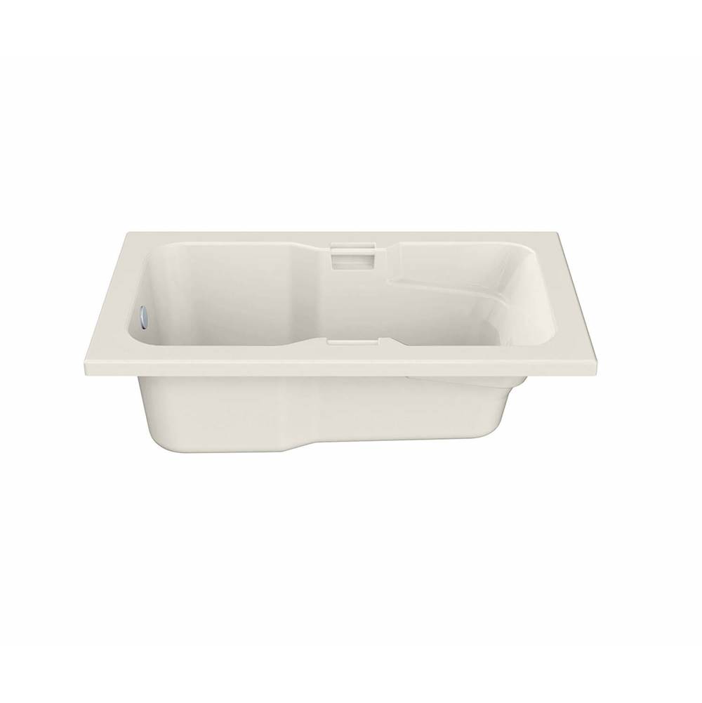 Maax Lopez 6036 Acrylic Alcove End Drain Aeroeffect Bathtub in Biscuit