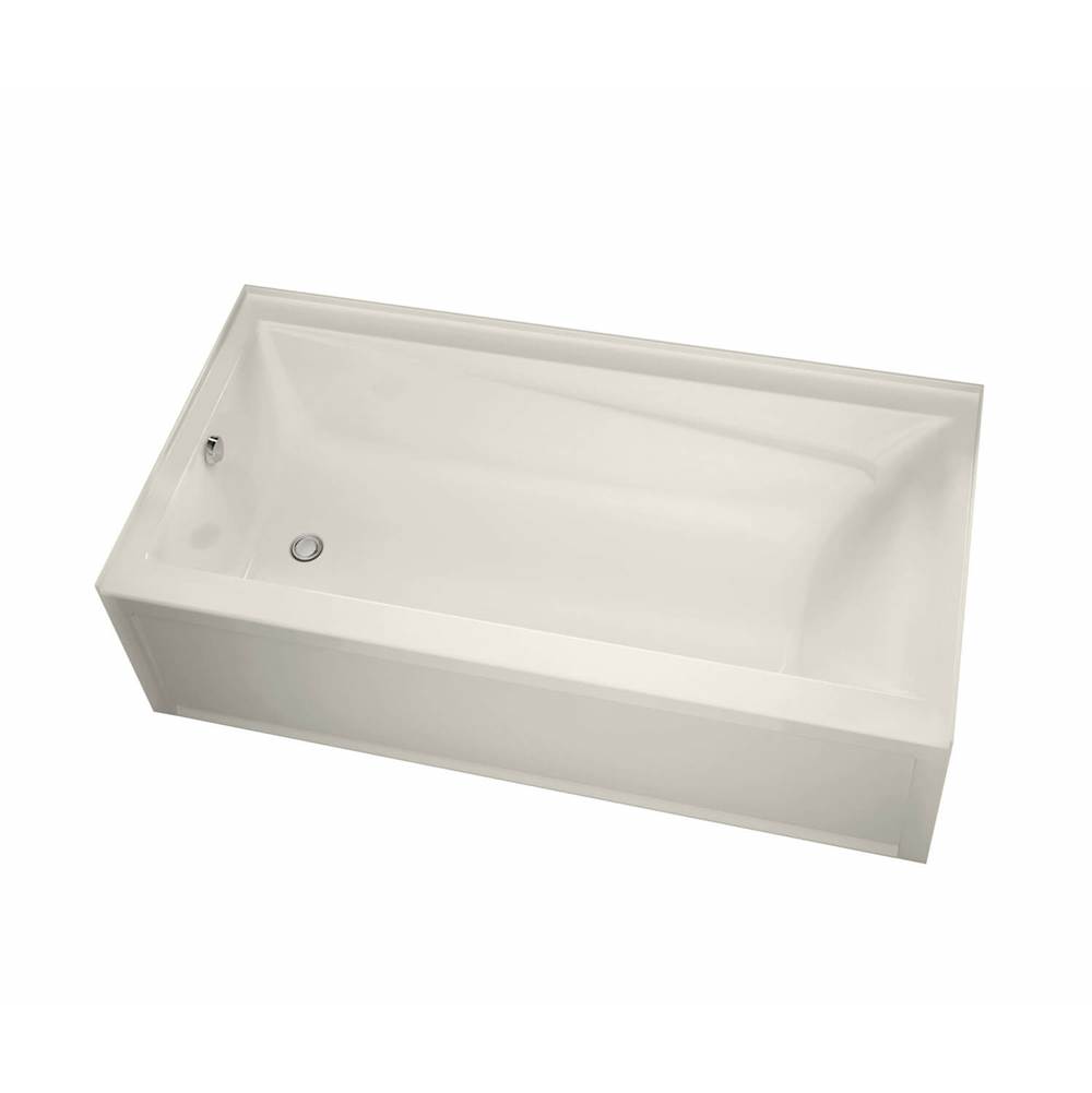 Maax Exhibit 7236 IFS AFR Acrylic Alcove Right-Hand Drain Aeroeffect Bathtub in Biscuit
