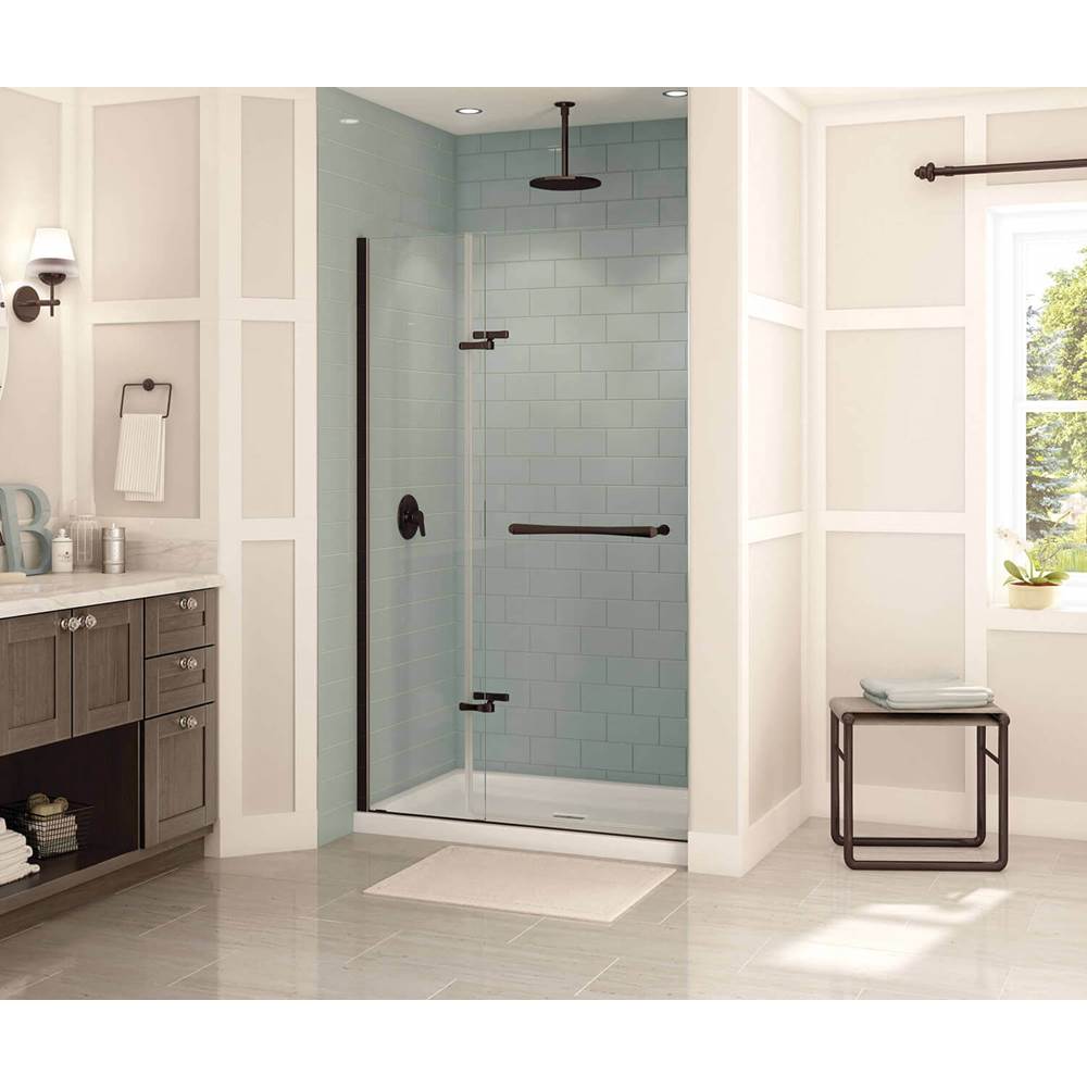 Maax Reveal 71 41 1/2-44 1/2 x 71 1/2 in. 8mm Pivot Shower Door for Alcove Installation with Clear glass in Dark Bronze
