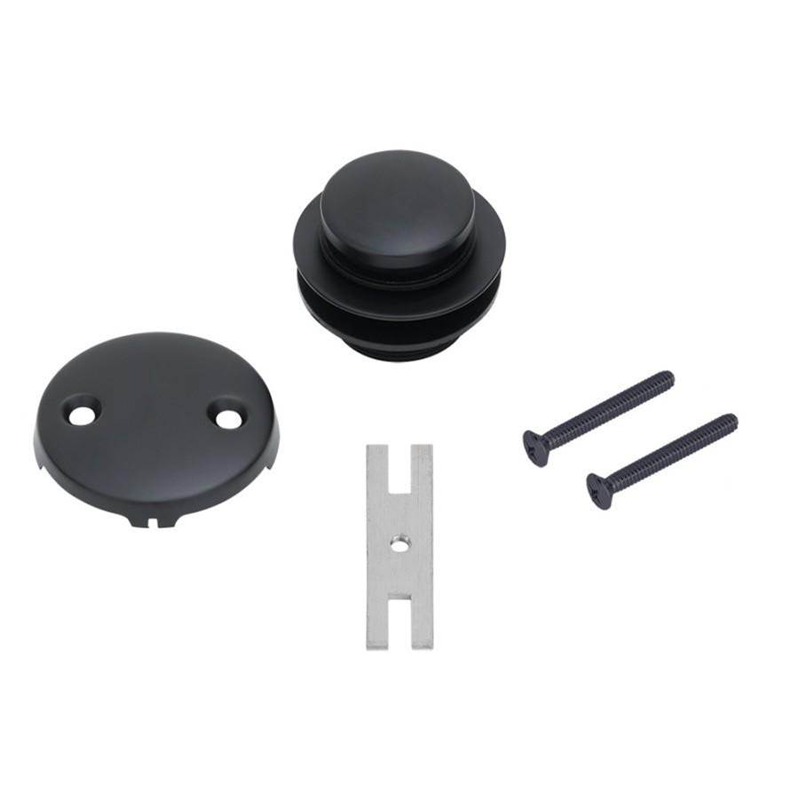 Premier Copper Products Tub Drain Trim and TwoinHole Overflow Cover for Bathtubs in Matte Black