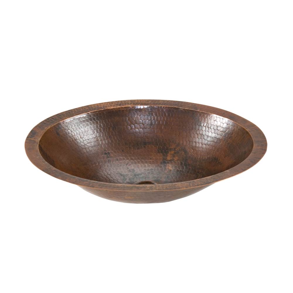 Premier Copper Products Small Oval Under Counter Hammered Copper Sink