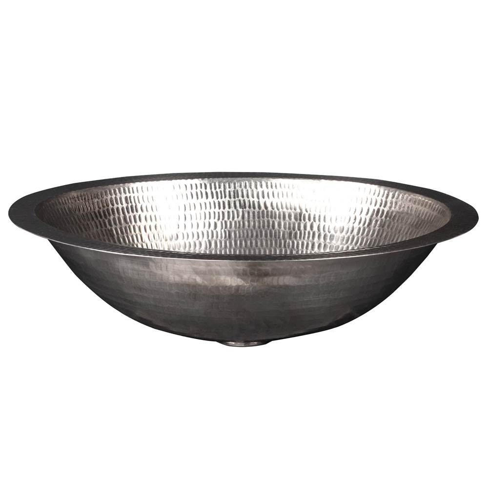 Premier Copper Products 17'' Oval Under Counter Hammered Copper Bathroom Sink in Nickel