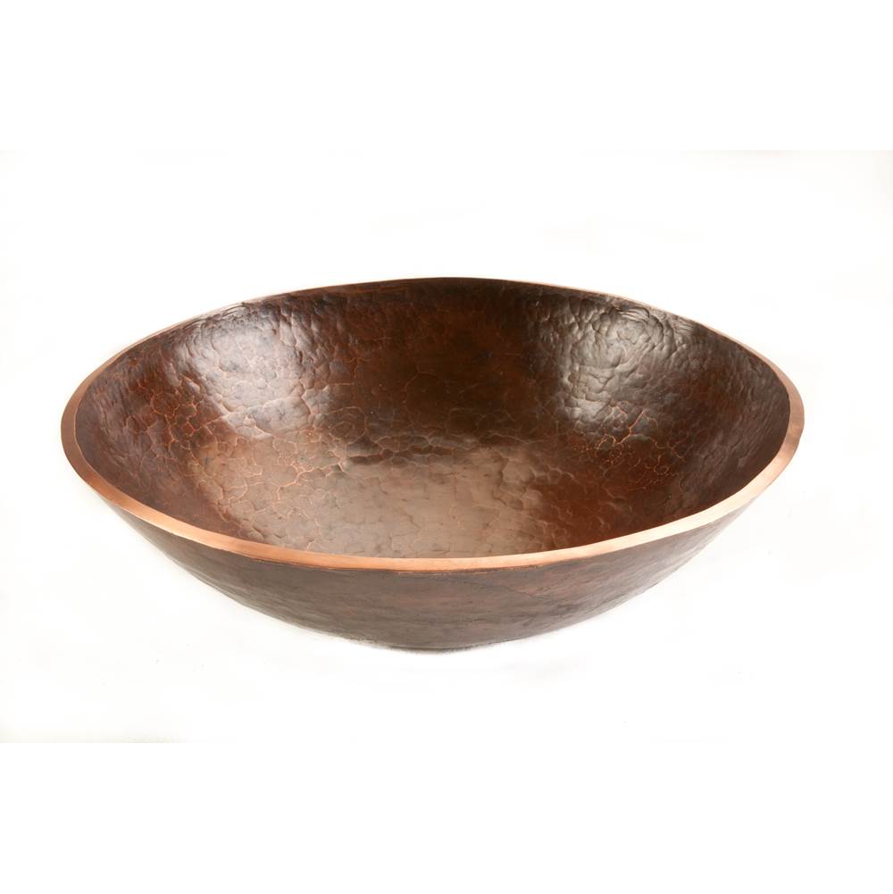 Premier Copper Products Round Hand Forged Old World Copper Vessel Sink