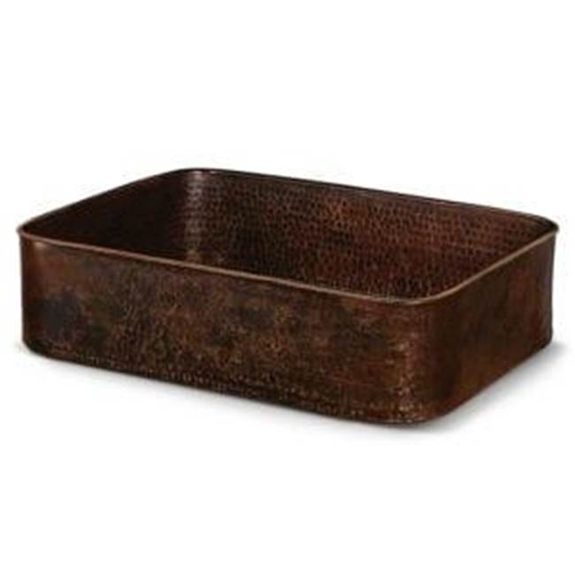 Premier Copper Products 19'' Rectangle Tub Hand Forged Old World Copper Vessel Sink