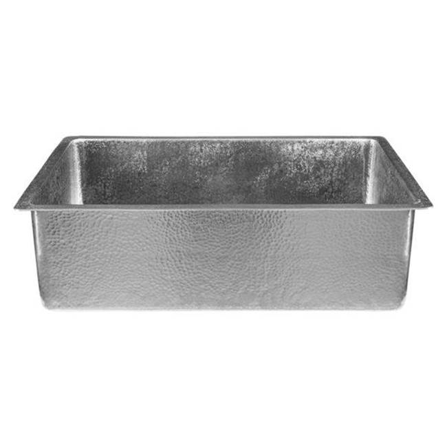 Premier Copper Products 33'' Terra Firma Nickel Plated Copper Kitchen Single Basin Sink