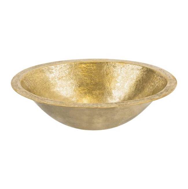Premier Copper Products 19'' Oval Under Counter Terra Firma Brass Bathroom Sink in Polished Brass