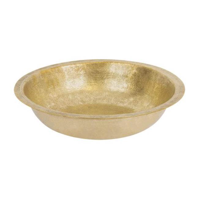 Premier Copper Products 18'' Round Under Counter Terra Firma Brass Sink in Polished Brass