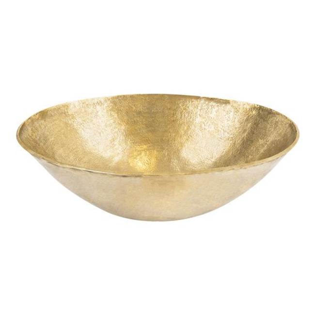 Premier Copper Products 17'' Oval Vessel Terra Firma Brass Sink in Polished Brass