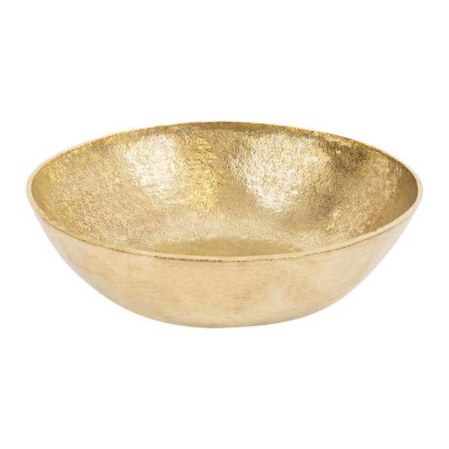Premier Copper Products 14'' Small Round Vessel Terra Firma Brass Sink in Polished Brass