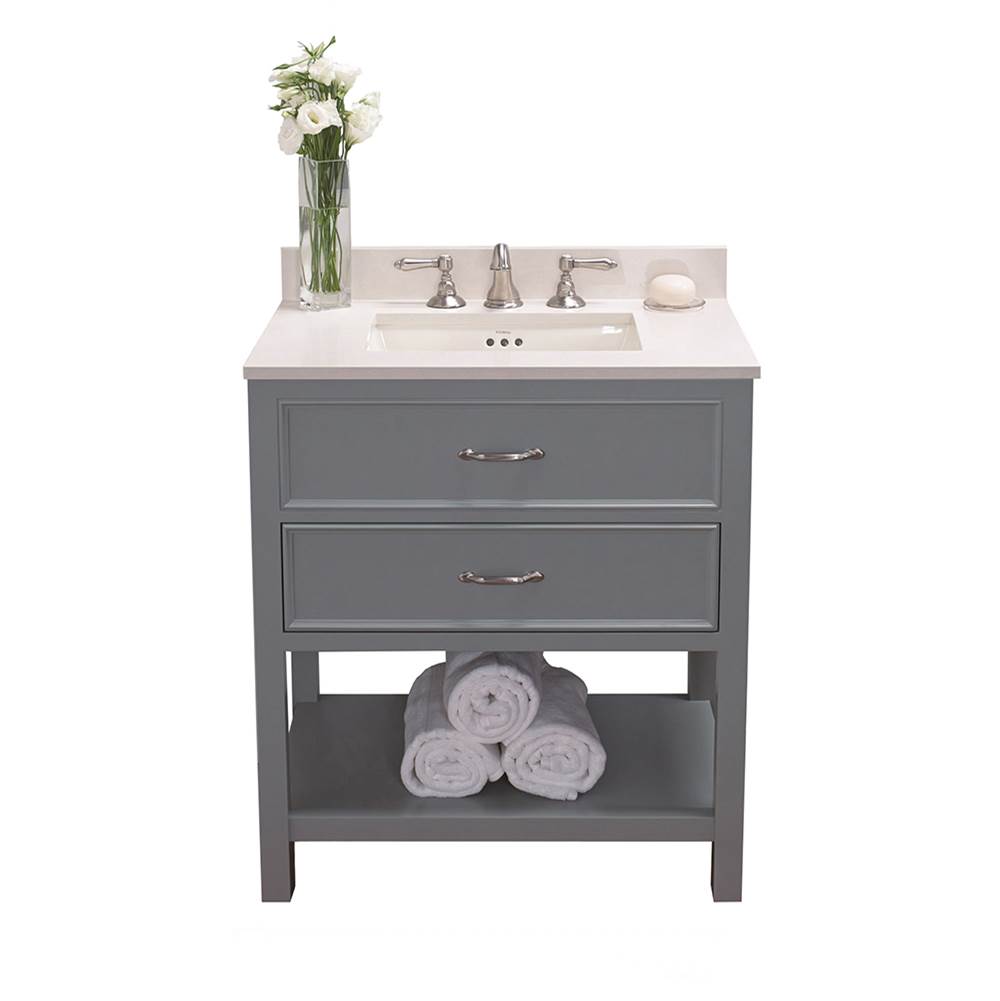 Ronbow 30'' Newcastle Bathroom Vanity Cabinet Base in Empire Gray