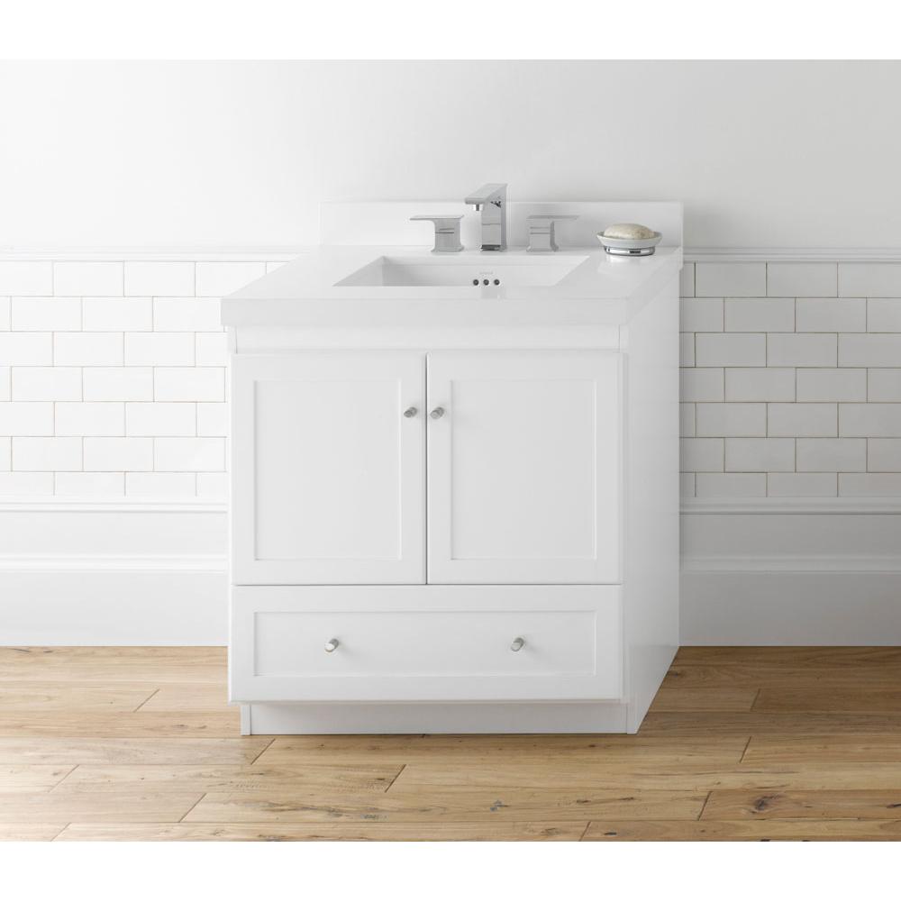 Ronbow 30'' Shaker Bathroom Vanity Cabinet Base in White - Wood Doors