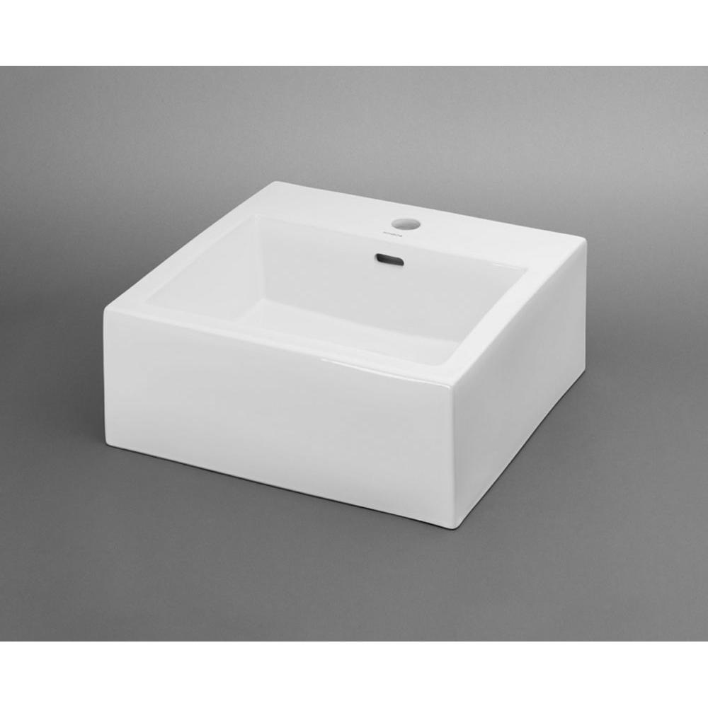 Ronbow 18'' Mantle Square Ceramic Vessel Bathroom Sink in White