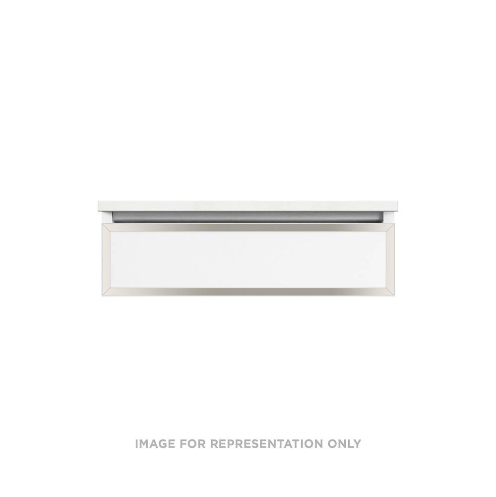 Robern Profiles Framed Vanity, 30'' x 7-1/2'' x 21'', White, Polished Nickel Frame, Tip Out Drawer, Selectable Night Light, 270