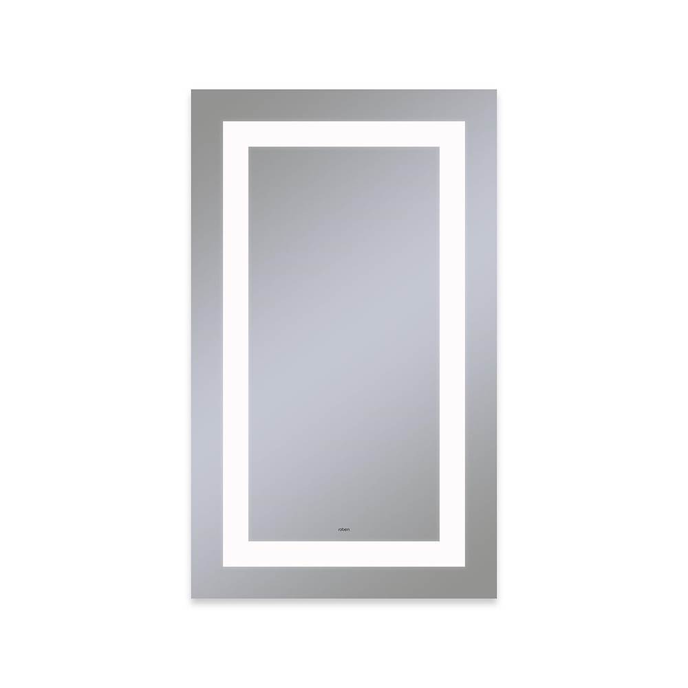 Robern Vitality Lighted Mirror, 24'' x 40'' x 1-3/4'', Rectangle, Inset Light Pattern, 4000K Temperature (Cool Light), Dimmable, Defogger