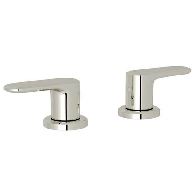 Rohl Rohl Meda Bath Pair Of 1/2'' Hot And Cold Sidevalves Only In Polished Nickel With Metal Levers For Deck Mounted Lavatory And Bidet Faucets