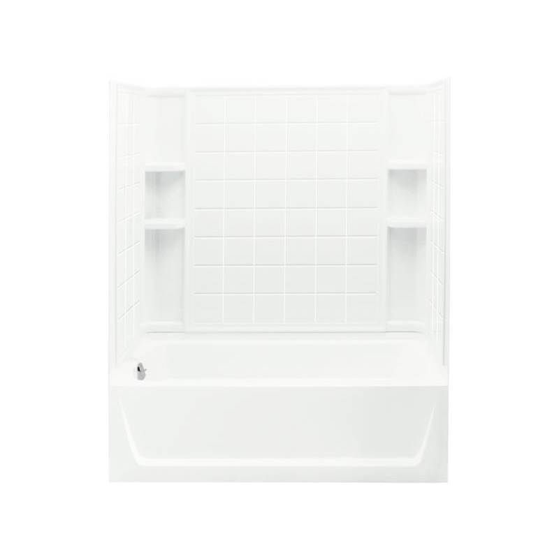Sterling Plumbing Ensemble™ 60-1/4'' x 32'' bath/shower with Aging in Place backerboards and left-hand drain