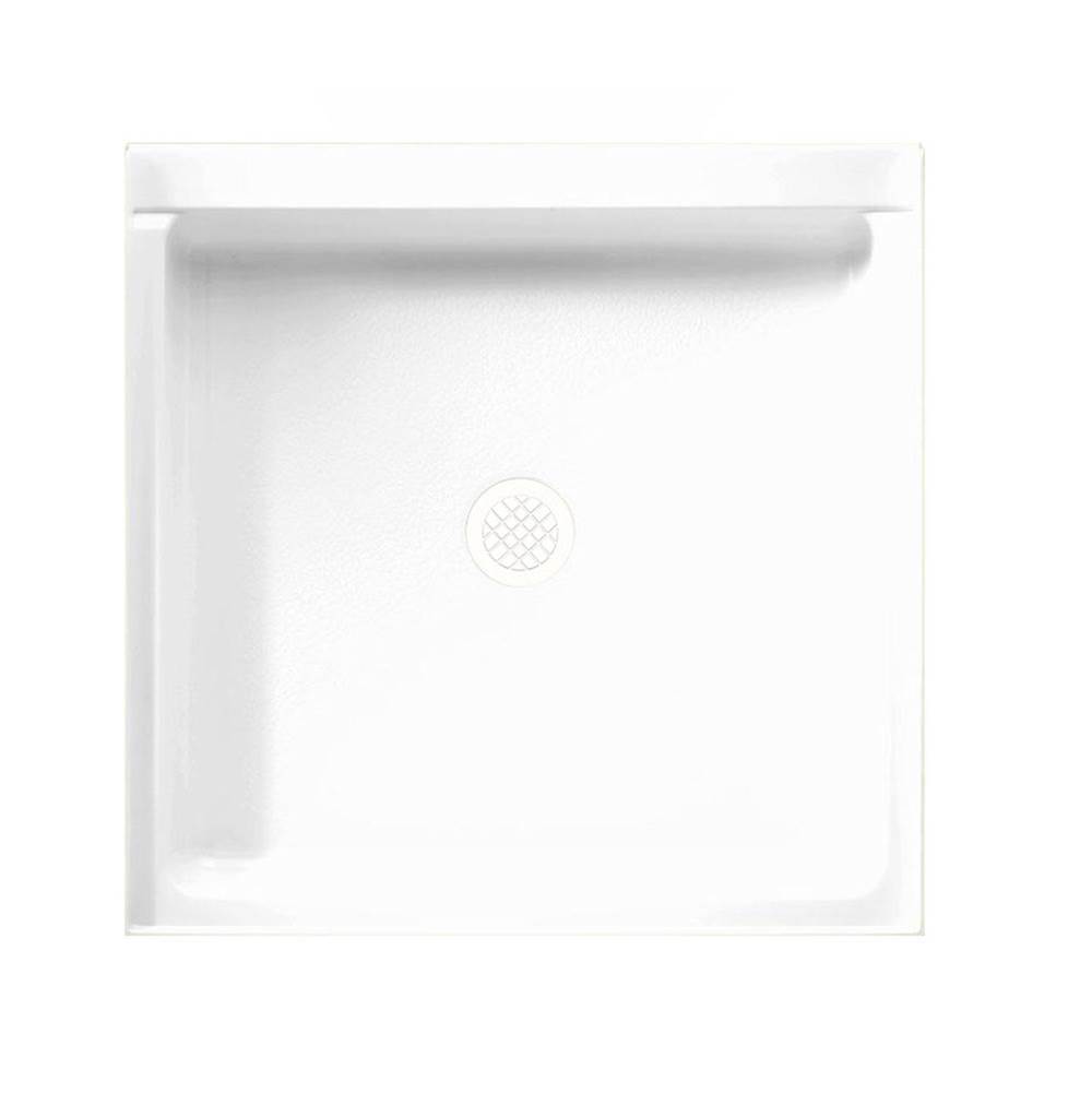 Swan SS-3232 32 x 32 Swanstone Alcove Shower Pan with Center Drain in Bisque