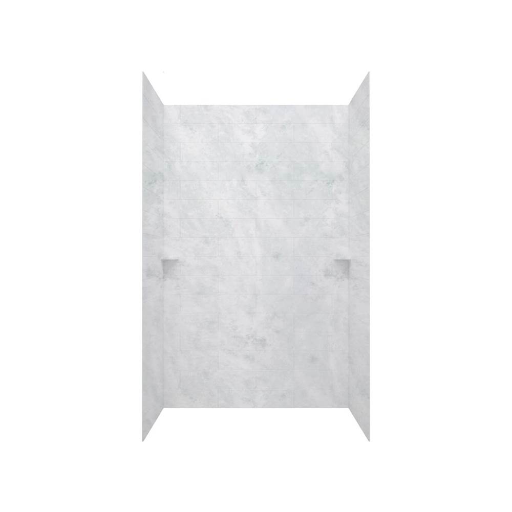 Swan MSMK96-3462 34 x 62 x 96 Swanstone® Modern Subway Tile Glue up Shower Wall Kit in Ice