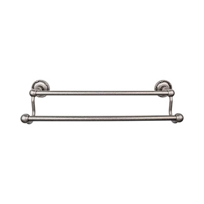 Top Knobs Edwardian Bath Towel Bar 30 Inch Double - Ribbon Bplate Antique Pewter