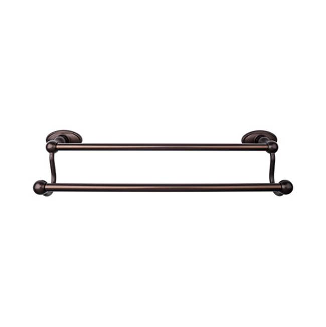 Top Knobs Edwardian Bath Towel Bar 24 In. Double - Oval Backplate Oil Rubbed Bronze