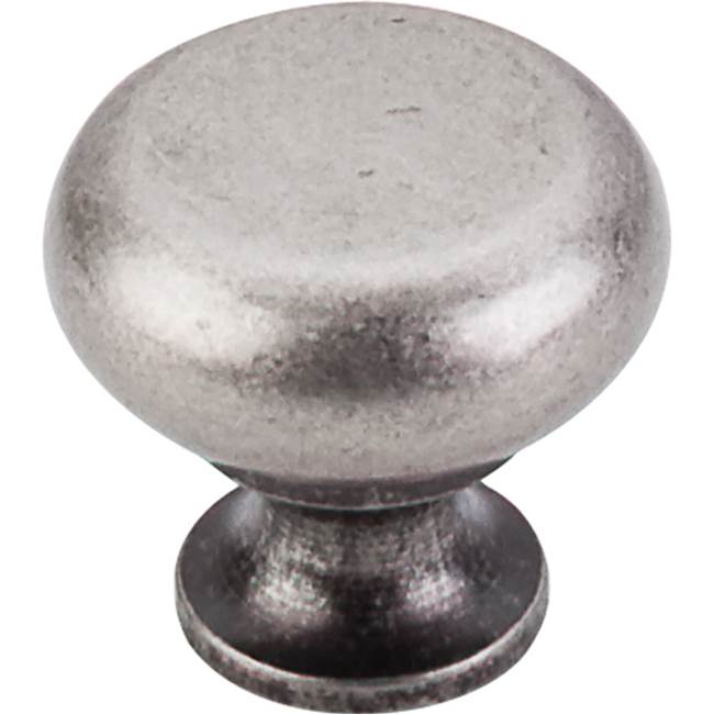Top Knobs Flat Faced Knob 1 1/4 Inch Pewter Antique