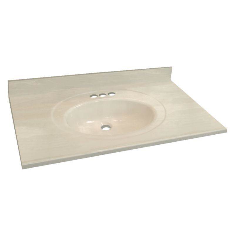 Transolid Transolid Samson 31x22 Cult Marble White on Bone 4''