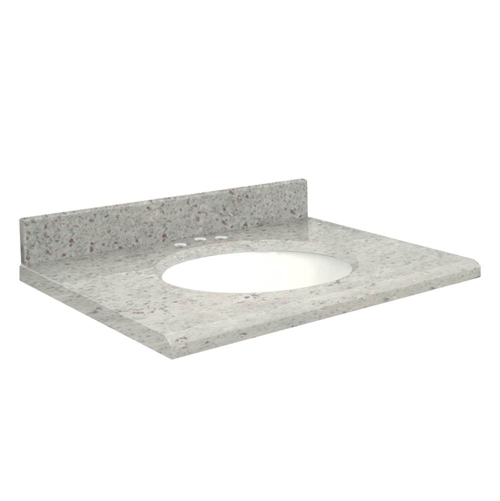 Transolid Granite 25-in x 22-in Bathroom Vanity Top with Beveled Edge, 8-in Contour, and White Bowl in Giallo Parfait Top, White Bowl