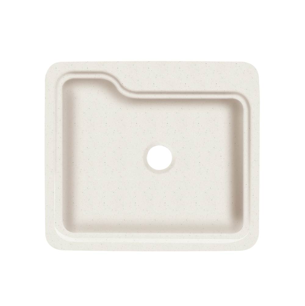 Transolid Portland 25in x 22in Solid Surface Drop-in Single Bowl Kitchen Sink in Matrix Summit