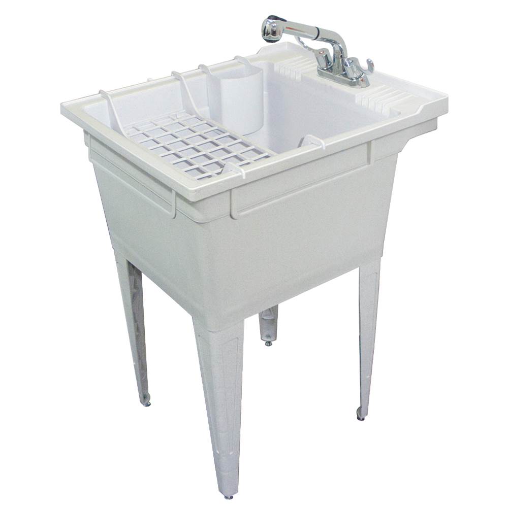 Transolid Floor-Mounted Laundry Tub 22.375'' W x 26'' D x 34.75'' H in Grey Granite