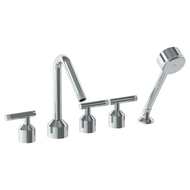 Watermark Deck Mounted 5 Hole Bath set with Angled Spout